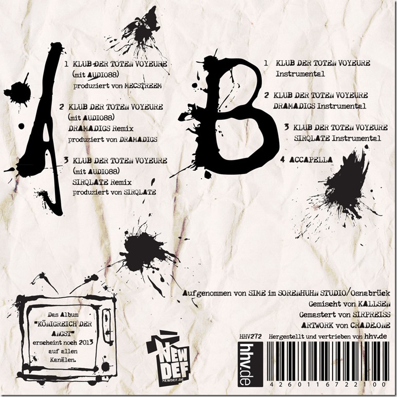 Abroo & Audio88 - Klub der toten Voyeure (Backcover)